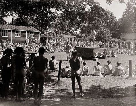 naked family photos|Family beauty contest at a nudist camp , 1965